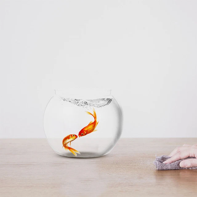 Fish Living Tank Clear Plastic Fish Bowl Office Desk Fish Tank Unbreakable 2