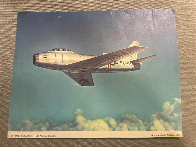 Air Force F-86 Sabre Jet North American Aviation Image Ad Vintage