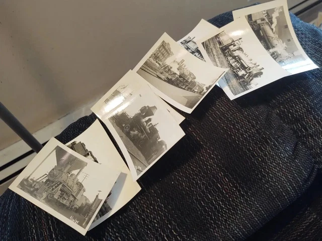 8 - vtg. Chicago Illinois Central  Railroad Engine  Photos lot