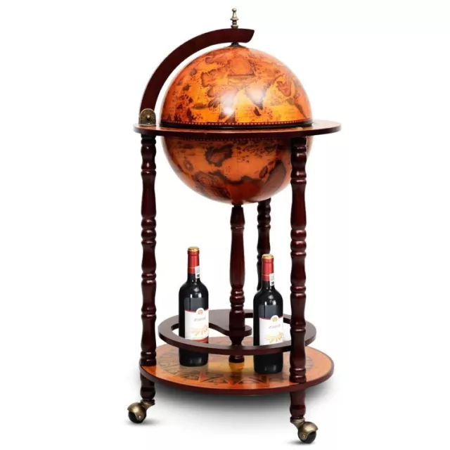 16th Century Wood Globe Wine Bar Stand