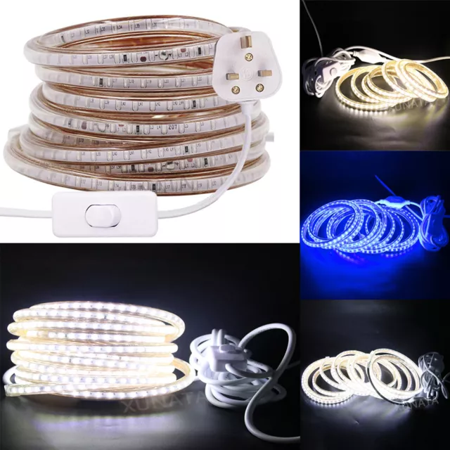 Mains Plug In LED Strip Lights 220V 230V 3014 Commercial Rope Light Waterproof