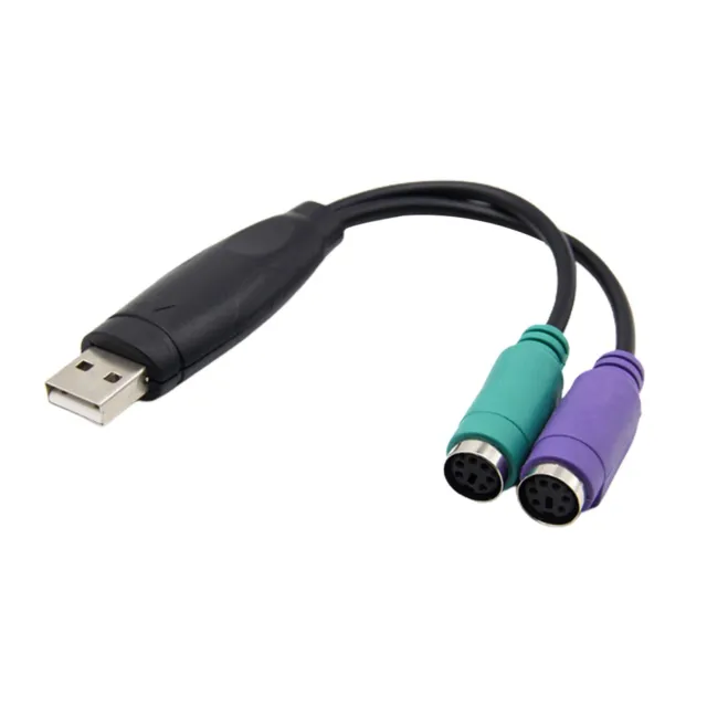 USB Vers PS2 Adaptateur, Convertisseur Support KVM Scan Clavier & Puce Bouton