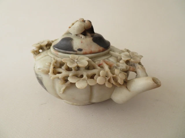 Fine Antique Chinese Soapstone Teapot ----- Early 20Th Century