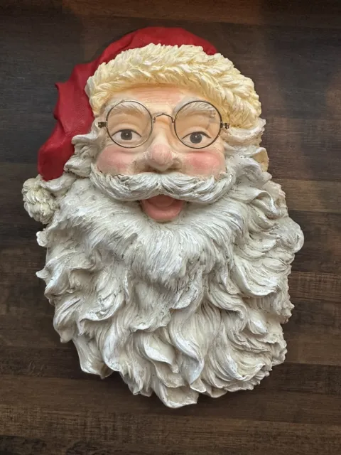 SANTA FACE Wall Hanging Plaque Large 11" Display Head Resin Silvestri