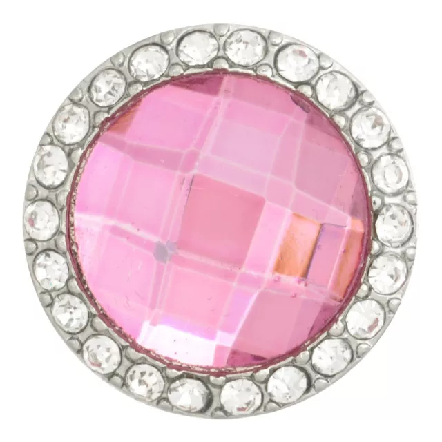 Pink Tourmaline October Birthstone Silver Nugz 18MM Snap Button Style Jewelry