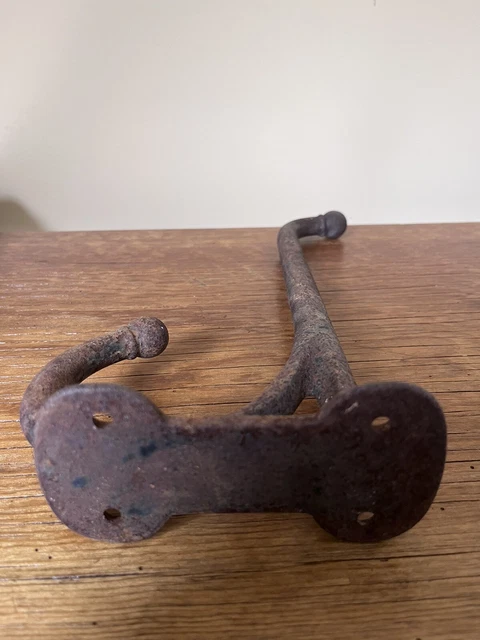 Vintage Iron Coat Tack Harness Barn Hook 12” Large Cast Iron 8