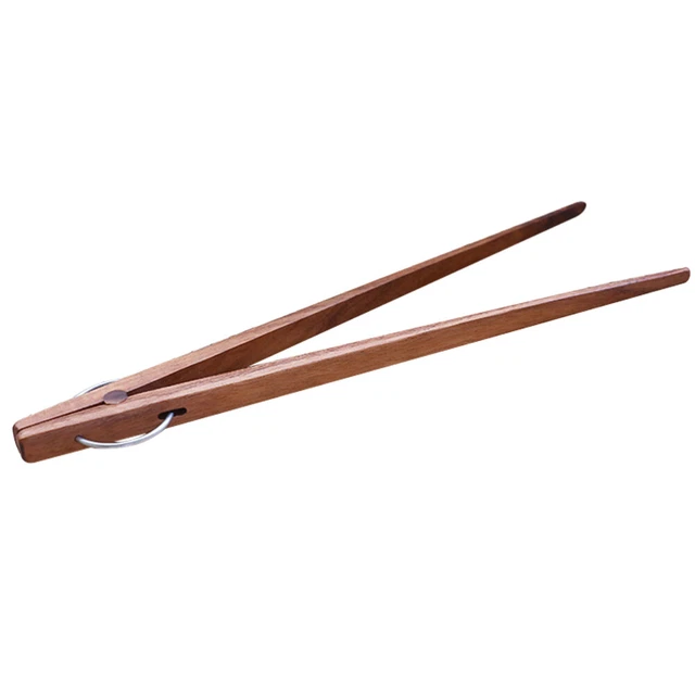 Pinzas tostadoras clip para alimentos pinzas de madera pinzas de acero inoxidable pinzas acacia