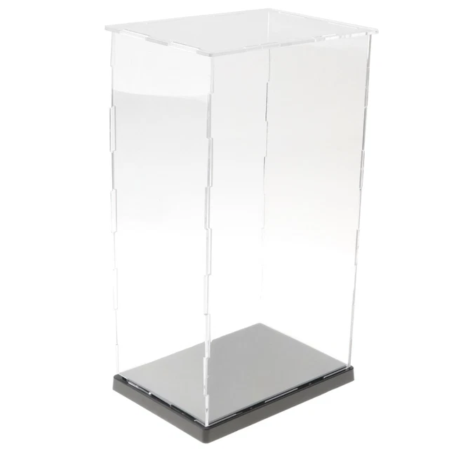 Vitrine Acrylique Poussière Étanche 40×20×25 Cm – Boîte D’Exposition Avec Base Noire – Figurines, Modèles, Collections