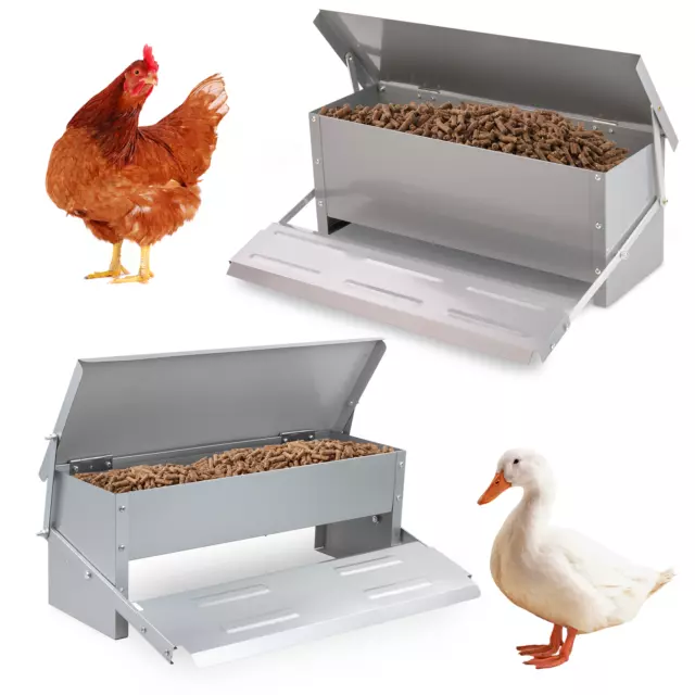 Auto Chicken Treadle Feeder Poultry Food Bowl Hen Duck Quail Feed 5Kg 10Kg