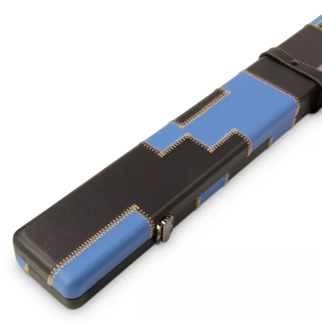 Baize Master 1  Piece BLUE & BLACK PATCH Luxury Round Corner Snooker Cue Case