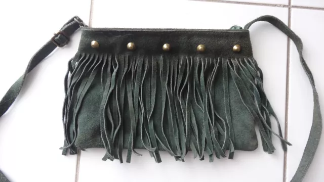 Genuine leather sac a on sale frange