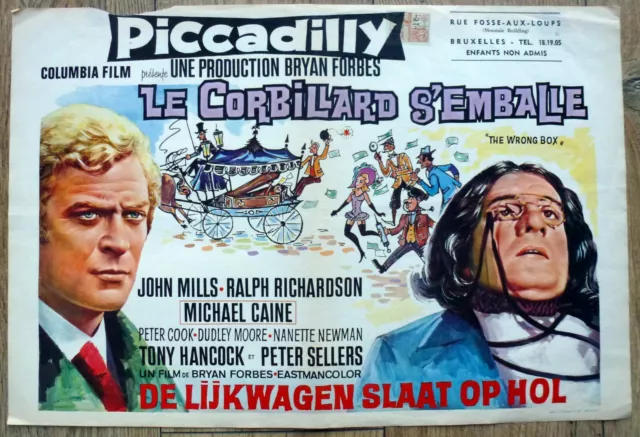 belgian poster THE WRONG BOX MICHAEL CAINE, JOHN MILLS, PETER SELLERS corbillard