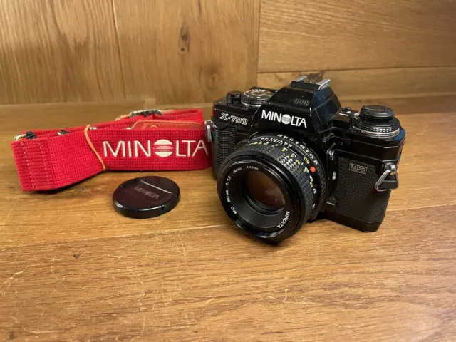 Casi Mint Minolta Nuevo X-700 Película Cámara Md Nmd 50mm F/1.7 Lente De Japón