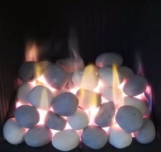 Gas Fire Replacement Pebbles Coals 20 Ceramic Welsh Grey & White Living Flame
