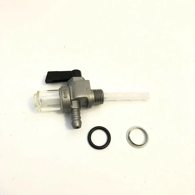 Robinet à Essence En Ligne 6mm Universel - Vanne De Carburant Plastique Noir/Rouge Pour Moteurs