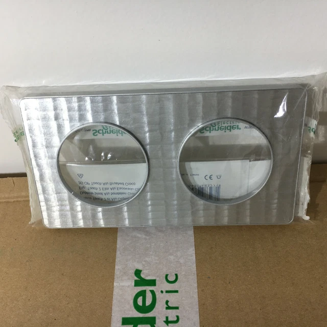 Plaque De Finition Triple Schneider Odace Touch - Aluminium Brossé 'croco', Référence S530806J1, Neuf