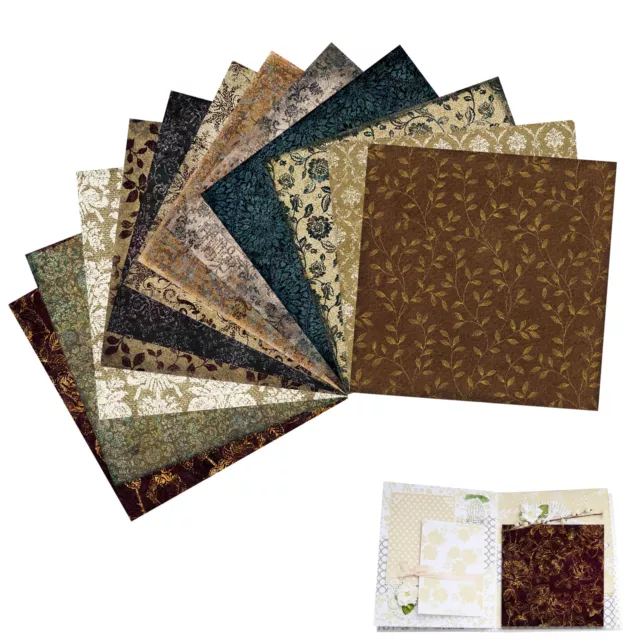 12X Vintage Paper Pad Scrapbooking Junk Journal Card Photo Album Card Craft DIYM 2