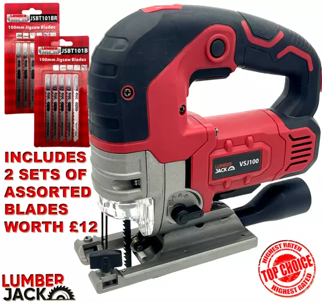 Electric Jigsaw 750W 240V with Variable Speed Quick Release Blade & Worklight