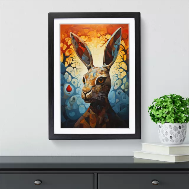 Hare Orphism Wall Art Print Framed Canvas Picture Poster Decor Living Room 3