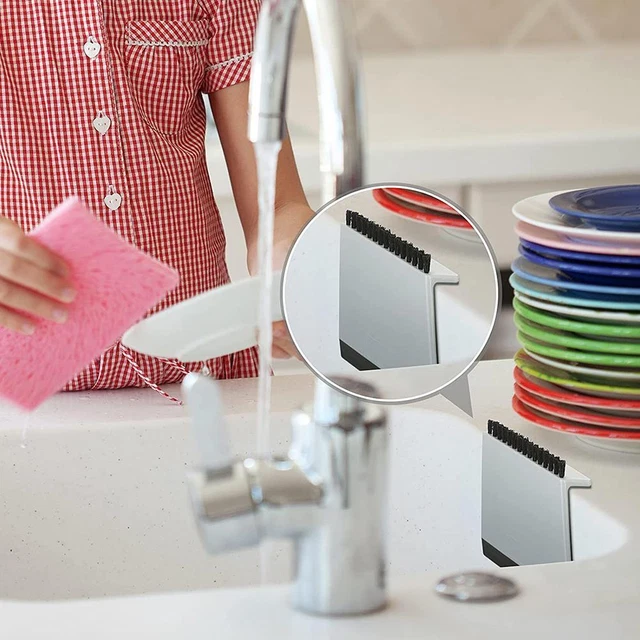 2-in-1 Multipurpose Kitchen Sink Squeegee Cleaner and Brush Countertop M0H6
