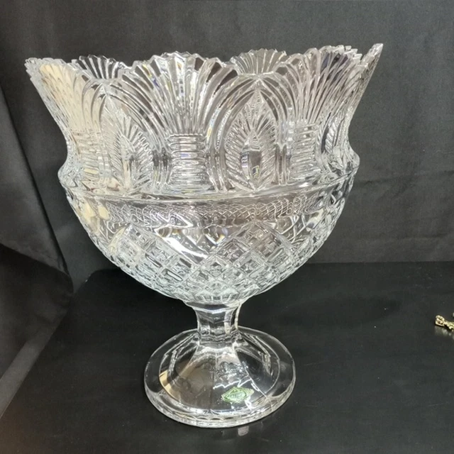 Crystal Footed Pedestal Bowl Compote, Shannon Crystal by Godinger