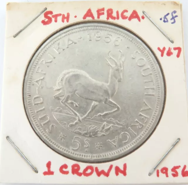 High Grade / aUNC UNC 1956 South African 5 Shillings .500 Silver