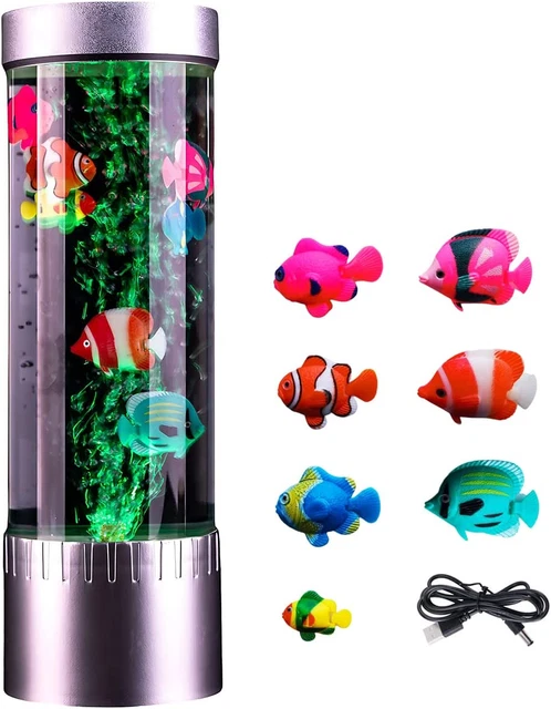 Artificial Fish Tank Moving Fish Bubble Lava Lamp Fake Aquarium toy Night Light