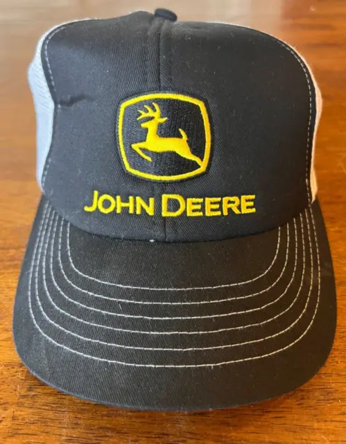 John Deere Authentic Licensed Black and White Mesh Hat/Cap SnapBack