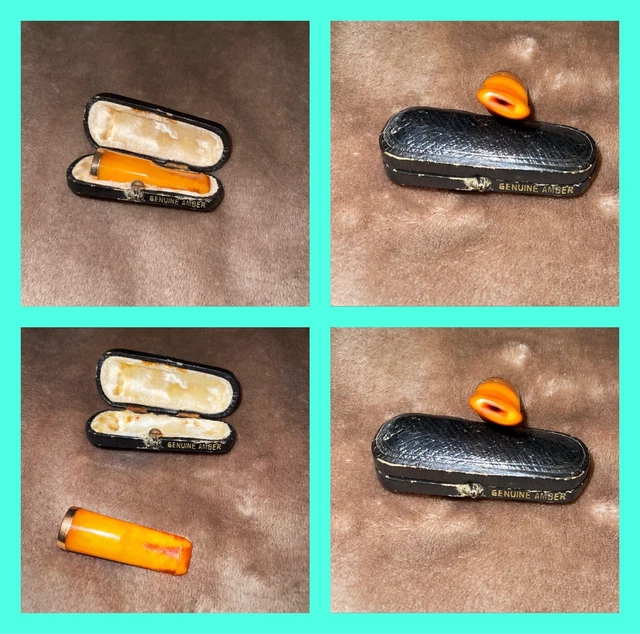 Antique Pressed Baltic Amber Cigar Mouthpiece 6.3g.