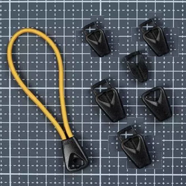 4PCS BLACK SPRING Clasp Rope Tail Clamp End Clip Outdoor Tool Parts 14