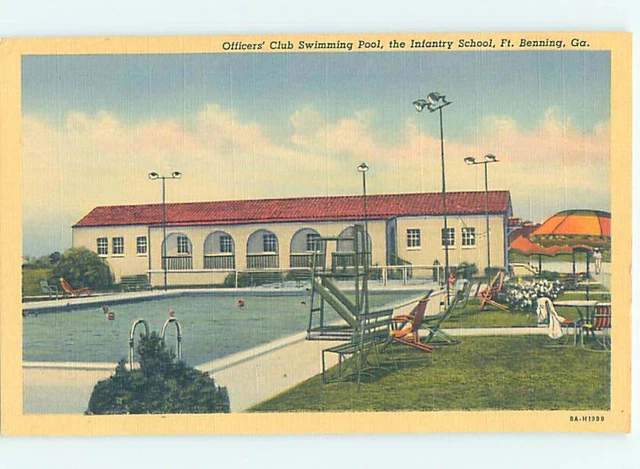 Linen MILITARY SCENE Fort Benning - Columbus Georgia GA AF8434