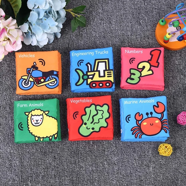 6 Pièces/ensemble Bébé 6 Tissu Livre En Doux éducation Précoce Pour Dessin