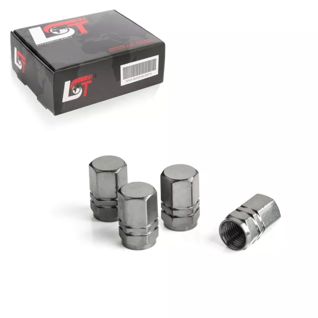 4x Ventilkappen Aluminium Reifen Ventil Grau SW11 für KFZ PKW LKW Motorrad