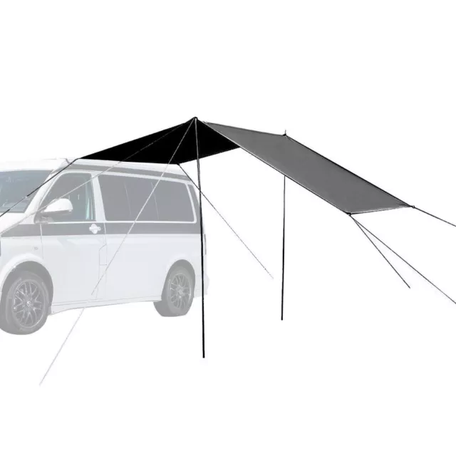 58cm X 15cm Awning Sun Canopy Sunshade For Motorhome Van Campervan Suv Blcak