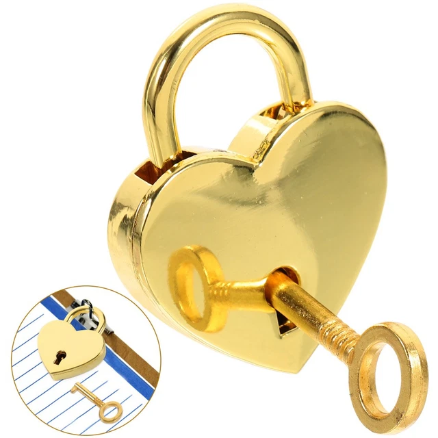 4 Mini Lucchetti A Forma Di Cuore In Ottone Antico, Con Chiave, 25x32x6 Mm, Per Diario, Valigia, Cassetto, Regalo San Valentino