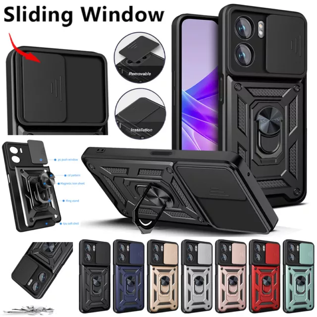 For OPPO Reno8 7 Find X5 Lite A94 A73 A52 Armor Case Shockproof Ring Stand Cover