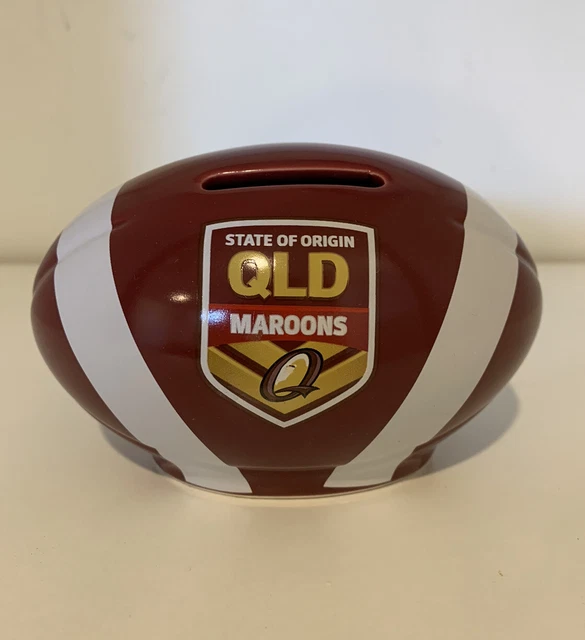 STATE OF ORIGIN Queensland Maroons football rugby league money box coin