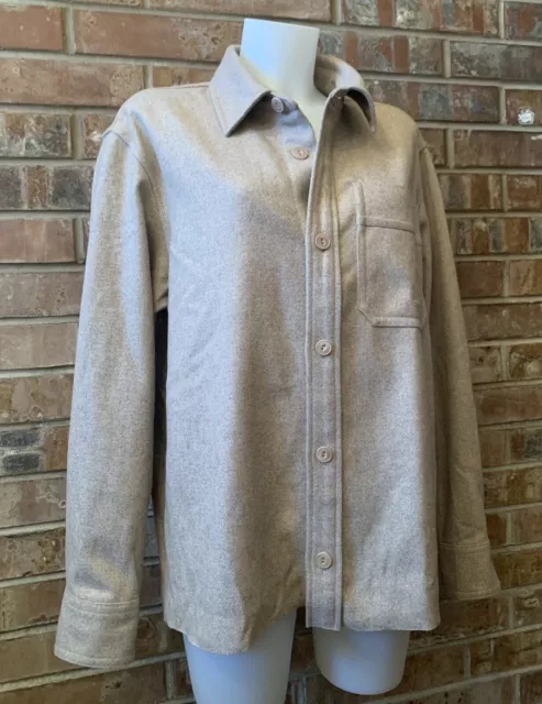 APC Men Wool Blend Long Sleeve Basile Over Shirt Distressed Raw Edge H02709 Sz M