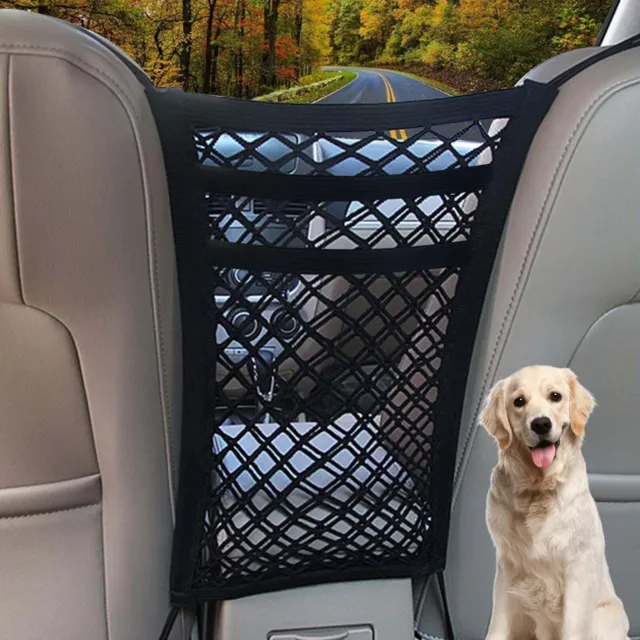 3 Layer Mictuning Universal Carseat Handbag Car Back Seat Net Holder Barrier Pet