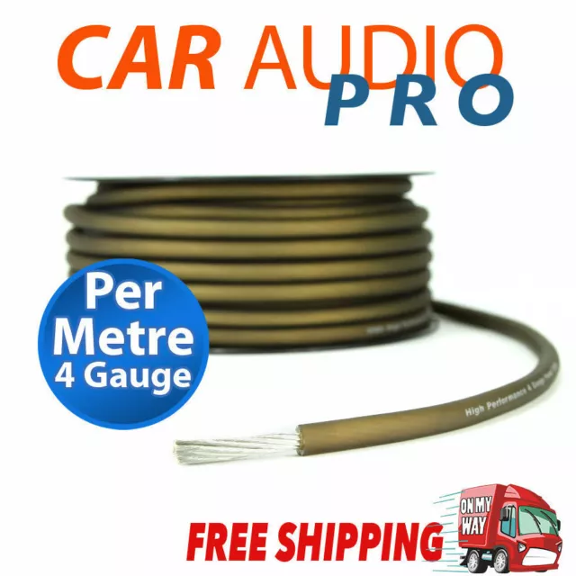 4 Gauge AWG BROWN Car Subwoofer AMP Wiring Wire Power Ground Cable 1 meter lengt