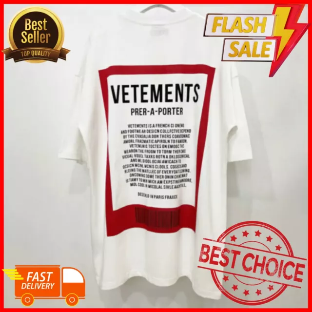 Mens Unisex Vetements Printed Couple Oversize Short Sleeve T-shirt All-match Hot