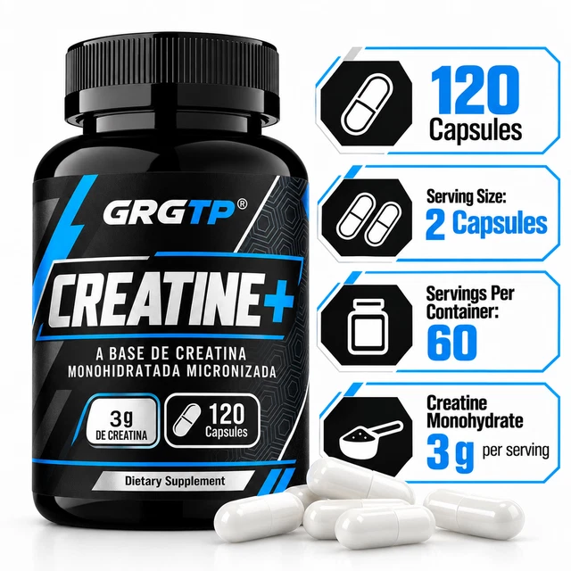 CREATINE+ CAPSULES 120PCS - Micronized Monohydrate Muscle Strength ...
