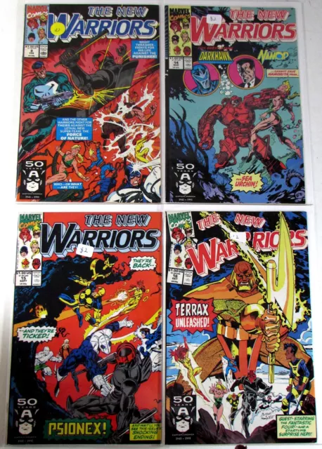 The New Warriors Lot of 4 #8,14,15,16 Marvel (1991) 1st Series 1st Print Comics