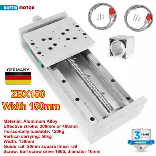 【DE】150MM Width CNC Linear Sliding Table Stage Motion Actuator 300-400mm Stroke