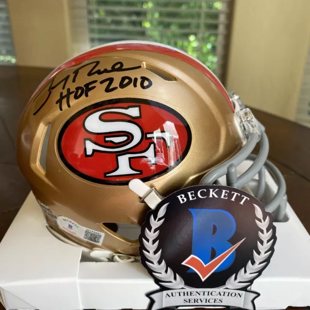 Jerry Rice Autographed Signed San Francisco 49ers Mini Helmet HOF 2010 Beckett