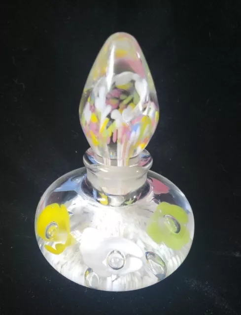 Joe Rice St. Clair Blown Art Glass Multicolor Perfume Bottle Paperweight