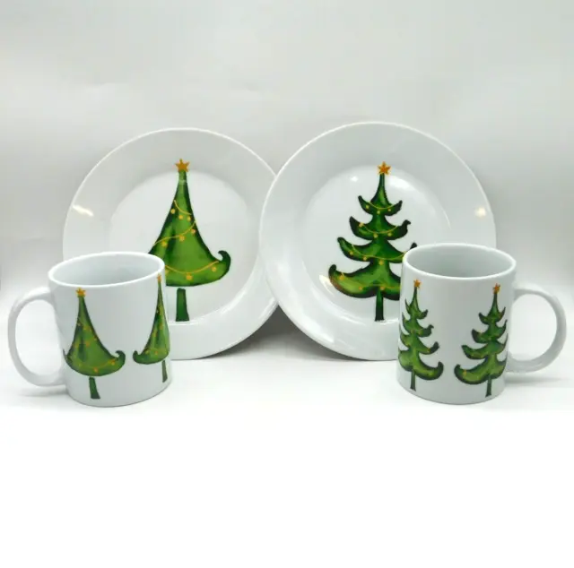 Set tazze e piatti albero di Natale