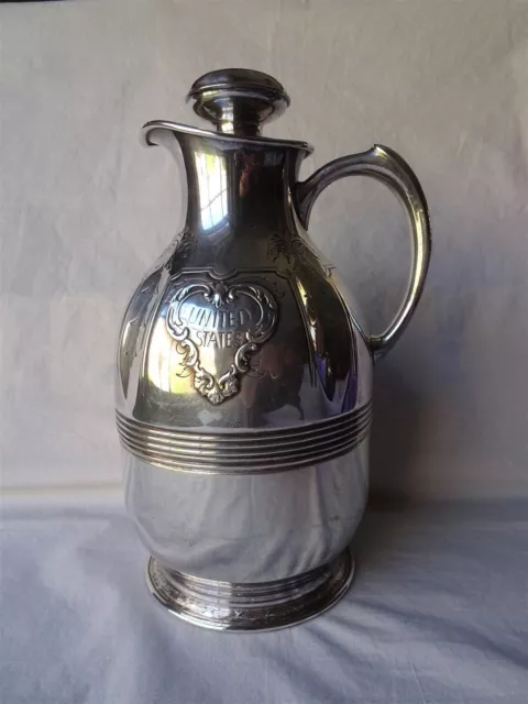 Antique Landers Frary & Clark Universal Silver Pitcher, US Navy / Cruise Lines