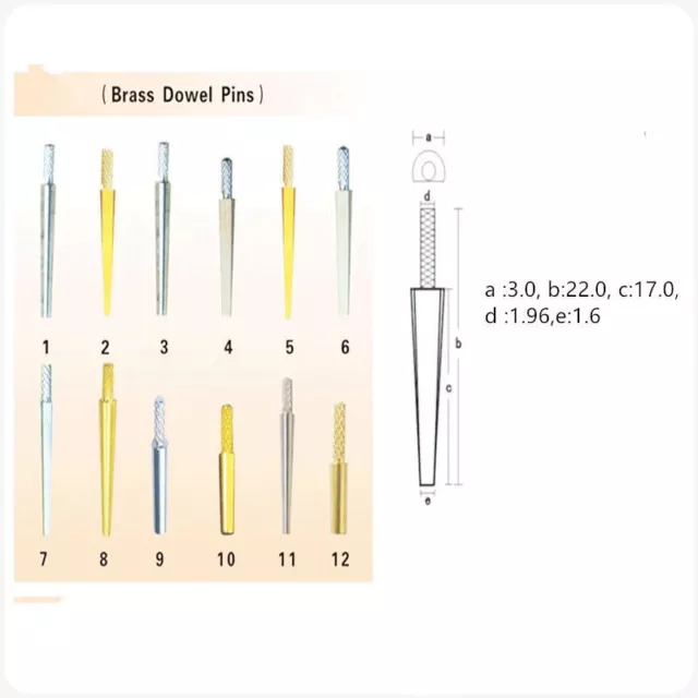 1000/Box Dental Lab Brass Dowel Pins Master Dowel Single Pins 22mm Long 3