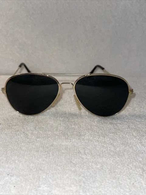 Vintage Cool-Ray Sunglasses Gold Frame Green Glass.  There Is Scratches On Lens.